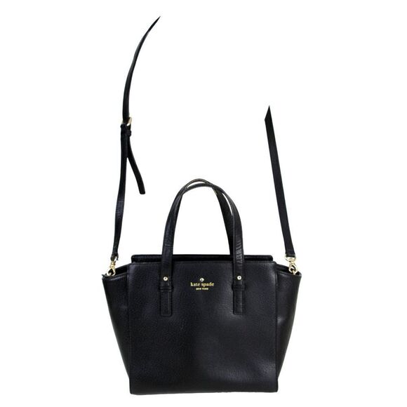 kate spade new york Hudson Medium Pebbled Leather Crossbody  kate spade NY BLACK GENUINE LEATHER SHOULDER BAG X-BODY SATCHEL HANDBAG PURSE